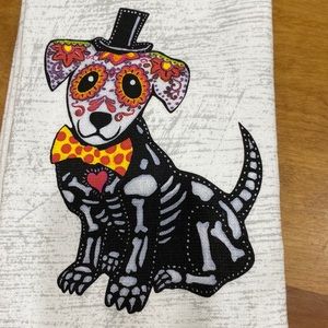 NWT.  KayDee Designs, 2 pack, Day of the Dead Doxie/puppy, kitchen towels.
